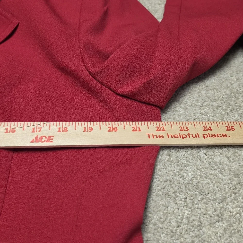 Vintage‎ Christian Dior Red Blazer Jacket Womens Size 16 Gold Button Career